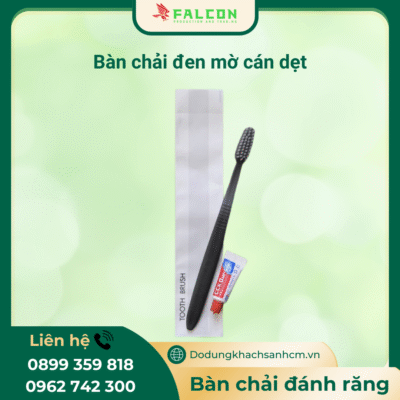 Bàn chải đánh răng đen mờ cán dẹt