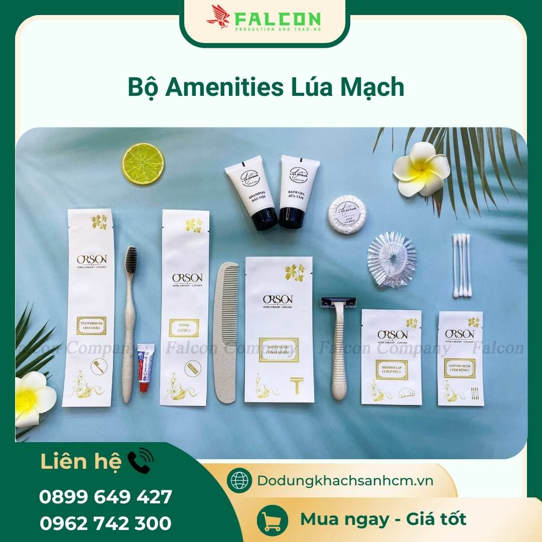 bộ amenities khách sạn trắng