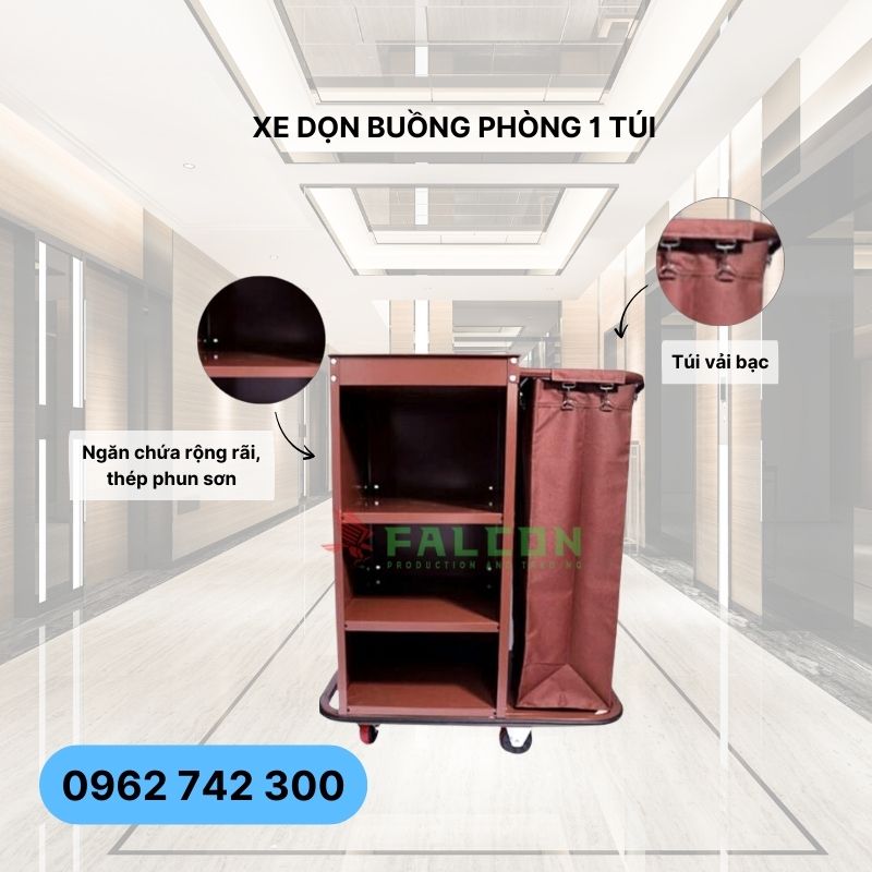 Xe dọn phòng 1 túi khách sạn