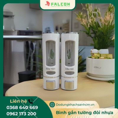 Bình đựng dung dịch nhựa gắn tường đôi khách sạn