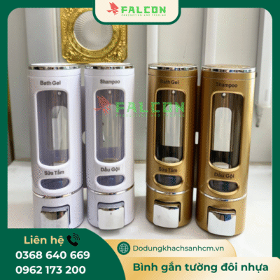 Bình đựng dung dịch gắn tường nhựa trong khách sạn