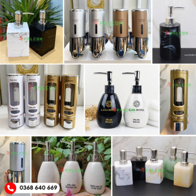 Bình đựng dầu gội, sữa tắm, dầu xả cho khách sạn