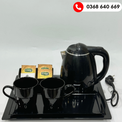 Combo ấm siêu tốc sáng trọng, đẹp cho khách sạn.