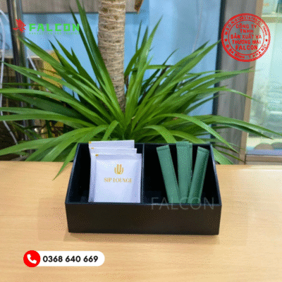 Khay nhựa 2 ngăn đựng trà cà phê cho khách sạn