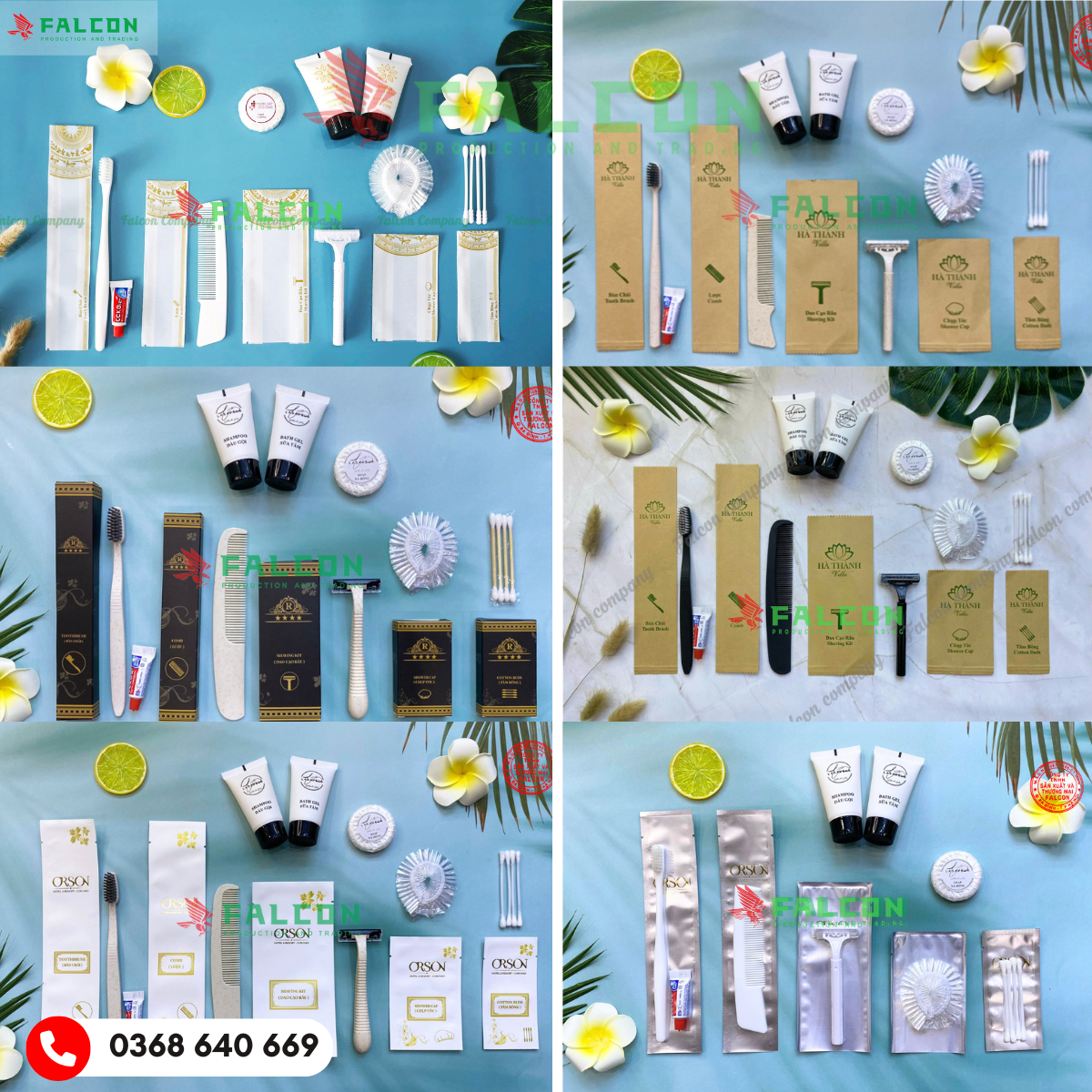 Bộ bàn chải lược dao cạo râu cho khách sạn