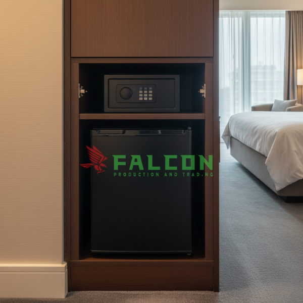 Két sắt và tủ lạnh mini sang trọng, chuyên nghiệp