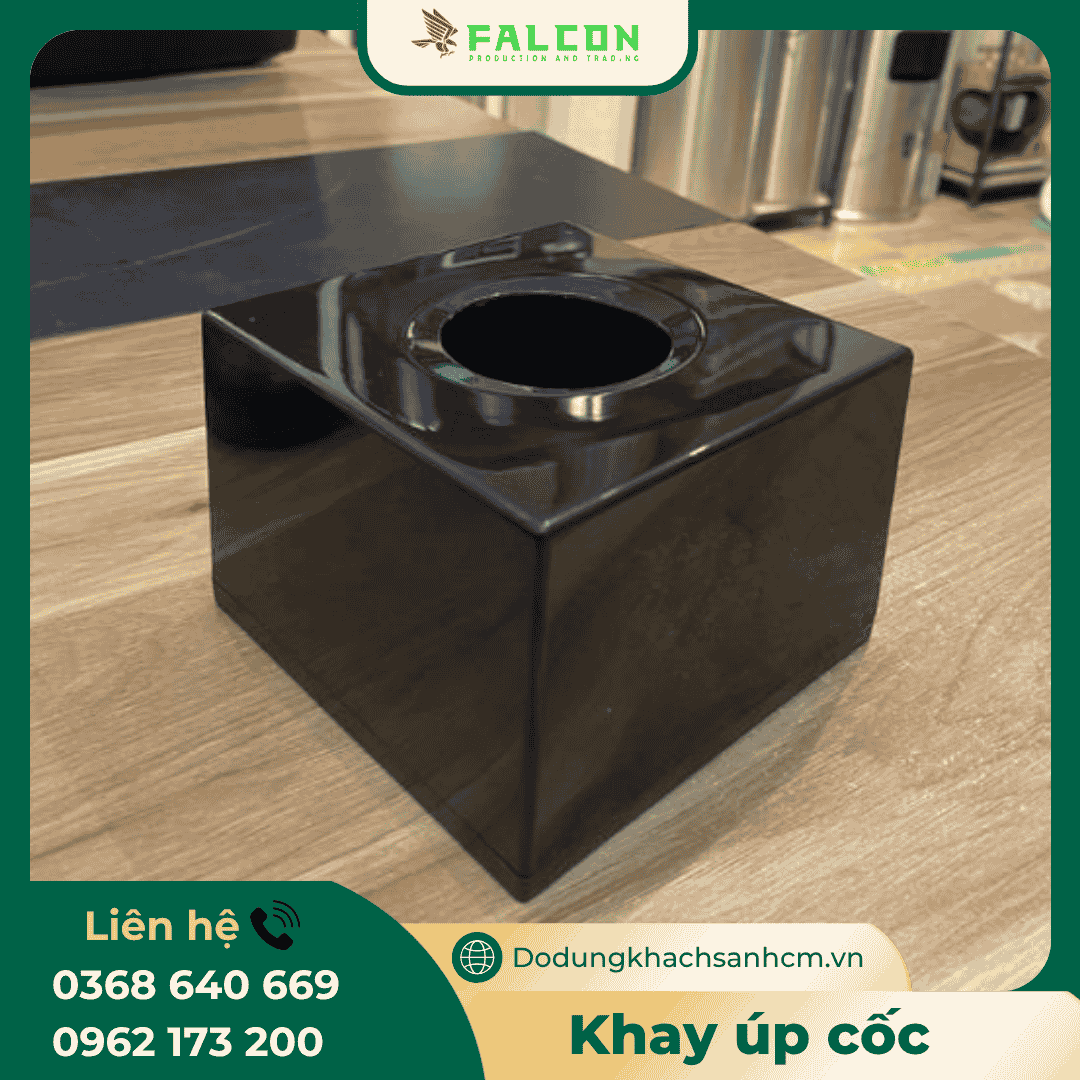 Hop-dung-giay-lau-tay Hộp đựng giấy lau tay, lau miệng để bàn trong phòng khách sạn